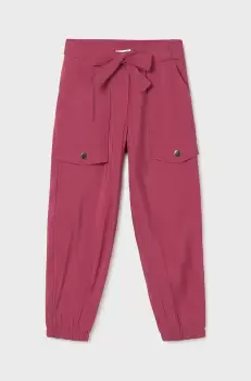 Mayoral pantaloni copii culoarea bordo, neted imagine