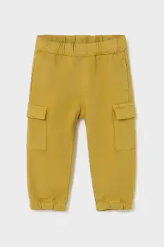 Mayoral pantaloni copii Joggery cargo culoarea galben, uni, 2506 imagine