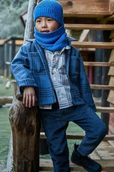 Mayoral pantaloni copii Joggery sztruks culoarea bleumarin, 4568 imagine