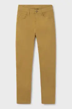 Mayoral pantaloni copii slim fit basic culoarea galben, neted, 520 imagine