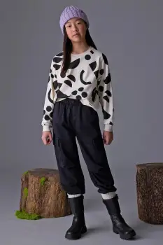 Mayoral pantaloni de trening jogger cargo culoarea negru, 7578 imagine