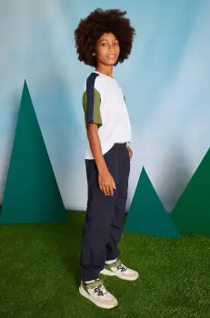 Mayoral pantaloni de trening pentru copii cargo culoarea albastru marin, neted, 6529 imagine