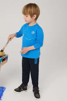 Mayoral pantaloni de trening pentru copii culoarea albastru marin, neted, 4542 imagine