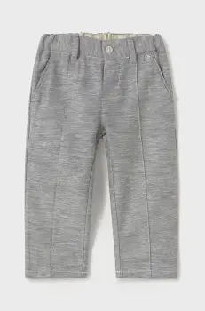 Mayoral pantaloni din bumbac pentru bebelusi culoarea gri, neted, 1576 imagine