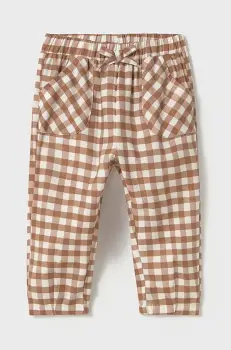 Mayoral pantaloni din bumbac pentru bebelusi culoarea maro, modelator, 1570 imagine