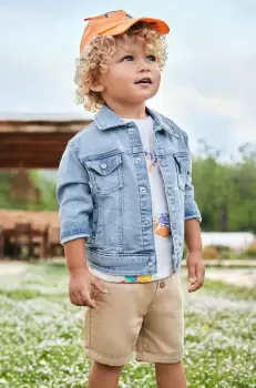 Mayoral pantaloni scurti bebe culoarea bej imagine