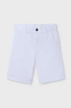 Mayoral pantaloni scurti copii bermudy chino basic culoarea alb, 242 imagine