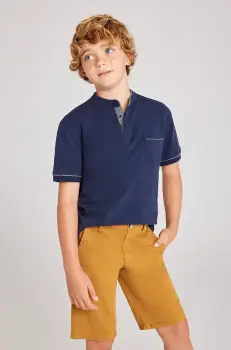 Mayoral pantaloni scurti copii bermudy chino basic culoarea galben, 242 imagine