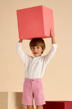 Mayoral pantaloni scurti copii chino serza basic culoarea rosu, 202 imagine