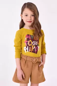 Mayoral pantaloni scurti copii culoarea bej, neted imagine