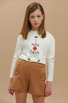 Mayoral pantaloni scurti copii culoarea bej, neted imagine