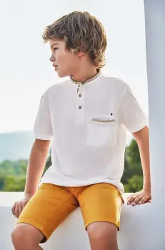 Mayoral pantaloni scurti copii culoarea galben imagine