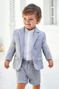 Mayoral pantaloni scurti din amestec de in pentru bebelusi talie reglabila imagine