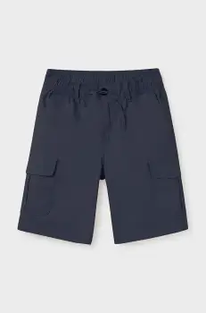 Mayoral pantaloni scurti din amestec de in pentru copii cargo culoarea albastru marin, 6208 imagine