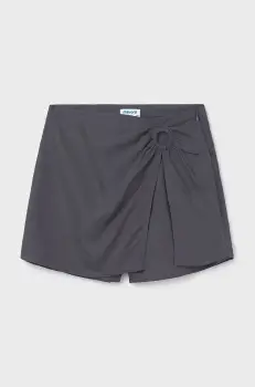 Mayoral pantaloni scurti din amestec de in pentru copii culoarea gri, neted, 6972 imagine