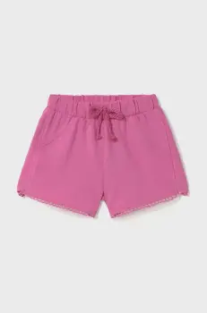 Mayoral pantaloni scurti din bumbac pentru bebelusi culoarea roz, uni, 603 imagine