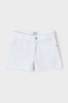 Mayoral pantaloni scurti din bumbac pentru copii culoarea alb, neted, 3205 imagine