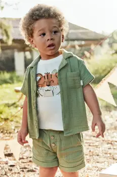 Mayoral pantaloni scurti din bumbac pentru copii culoarea verde, 1241 imagine