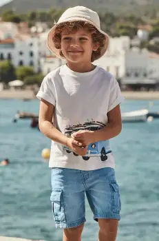 Mayoral pantaloni scurti din denim pentru copii cargo 3229 imagine