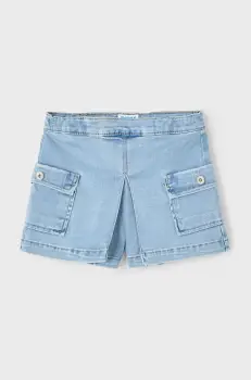 Mayoral pantaloni scurti din denim pentru copii cargo neted, 3207 imagine