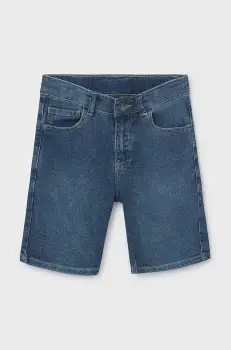 Mayoral pantaloni scurti din denim pentru copii culoarea albastru marin, 252 imagine