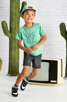 Mayoral pantaloni scurti din denim pentru copii culoarea gri, talie reglabila, 3222 imagine