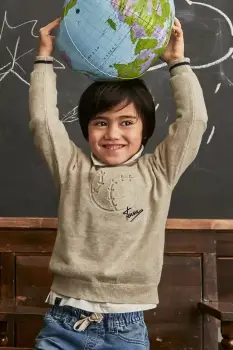 Mayoral pulover pentru copii din amestec de lana culoarea bej, light, 4372 imagine