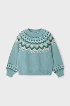 Mayoral pulover pentru copii din amestec de lana culoarea turcoaz, 4358 imagine
