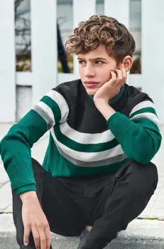 Mayoral pulover pentru copii din amestec de lana culoarea verde, 7393 imagine