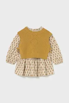Mayoral rochie bebe culoarea galben, mini, evazati, 2913 imagine