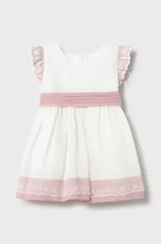 Mayoral rochie cu amestec de in pentru copii culoarea roz, mini, evazati, 1908 imagine