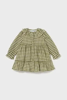 Mayoral rochie din bumbac pentru bebelusi culoarea verde, mini, evazati, 2910 imagine