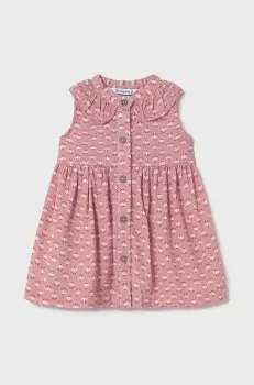 Mayoral rochie din bumbac pentru copii culoarea roz, mini, drept, 1921 imagine