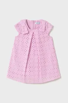 Mayoral rochie din bumbac pentru copii culoarea roz, mini, evazati, 1913 imagine
