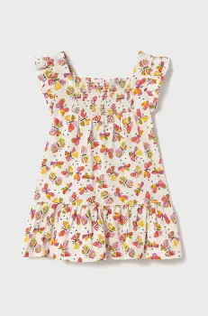Mayoral rochie din bumbac pentru copii culoarea roz, mini, evazati, 1928 imagine