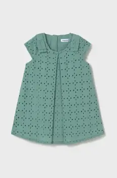 Mayoral rochie din bumbac pentru copii culoarea turcoaz, mini, evazati, 1913 imagine