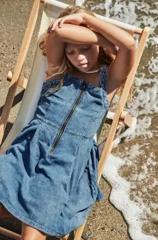 Mayoral rochie din denim pentru copii mini, evazati, 6979 imagine