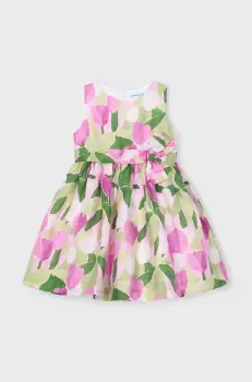 Mayoral rochie din in pentru copii culoarea violet, mini, evazati, 3913 imagine