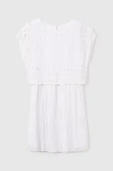 Mayoral rochie fete culoarea alb, mini, drept, 6978 imagine