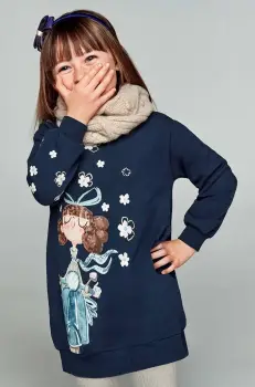 Mayoral rochie fete culoarea albastru marin, mini, drept, 4933 imagine