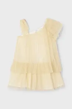Mayoral rochie fete culoarea bej, mini, asimetric, 3912 imagine