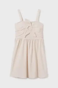 Mayoral rochie fete culoarea bej, mini, drept, 6984 imagine