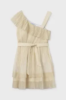 Mayoral rochie fete culoarea bej, mini, evazati, 6977 imagine