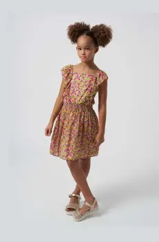 Mayoral rochie fete culoarea galben, mini, evazata imagine