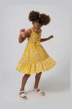 Mayoral rochie fete culoarea galben, mini, evazati imagine