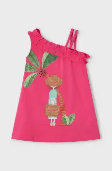 Mayoral rochie fete culoarea roz, mini, drept, 3937 imagine