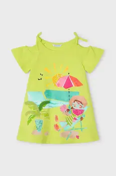 Mayoral rochie fete culoarea verde, mini, drept, 3963 imagine