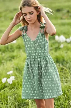 Mayoral rochie fete culoarea verde, mini, evazati imagine