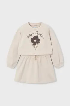 Mayoral rochie si bluza copii culoarea bej, mini, drept, 4927 imagine
