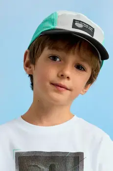Mayoral sapca din bumbac pentru copii culoarea turcoaz, cu imprimeu, 10918 imagine